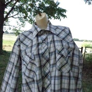Vintage sz 17 1/2 Pearl Snap Western Shirt ATB Anthonys Long Sleeve